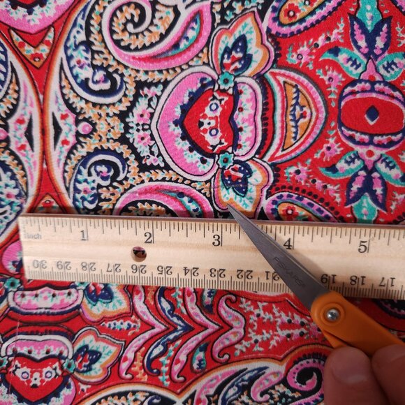 Tolani 100% Silk Button Tunic Womens Large Paisley Boho Roll Tab Sleeve FLAWS - Picture 9 of 16